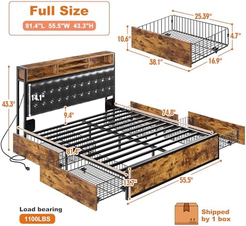 EnHomee Full Size Bed Frame - Image 2