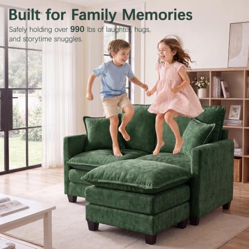 52" Loveseat Sofa, L-Shaped Cloud Love Seat Couches - Image 5