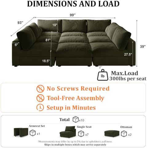 Cloud Modular Sectional Sleeper Sofa - Image 2