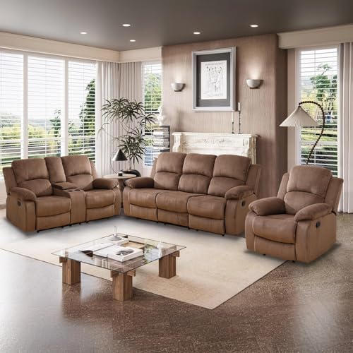 Manual Reclining Couch Sofa Set by Toseslo
