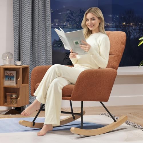 Nursery Rocking Chair Teddy, Upholstered Glider Rocker - Image 7