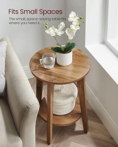 VASAGLE Round Side Table with Lower Shelf, End Table - Image 7