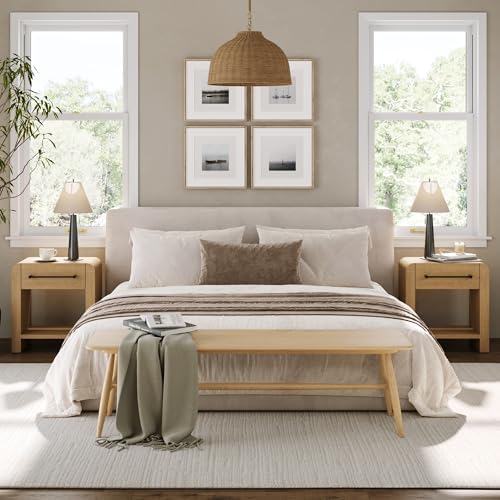 Nathan James Benjamin 1-Drawer Modern Nightstand, Rustic Bedside Table - Image 3