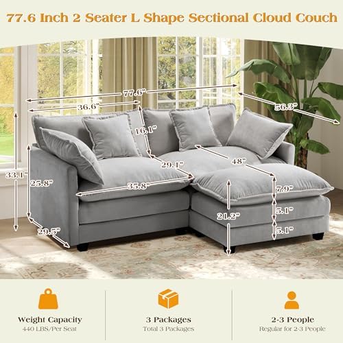 Hanherry Modular Sectional Sofa, Cloud Couch - Image 2
