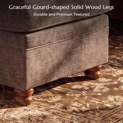 Traditional Accent Chair with Storage Ottoman - Image 7
