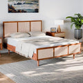 Bme Nancy Signature Bed Frame, Queen Bed Frame and Headboard Unique Geometric by Bme