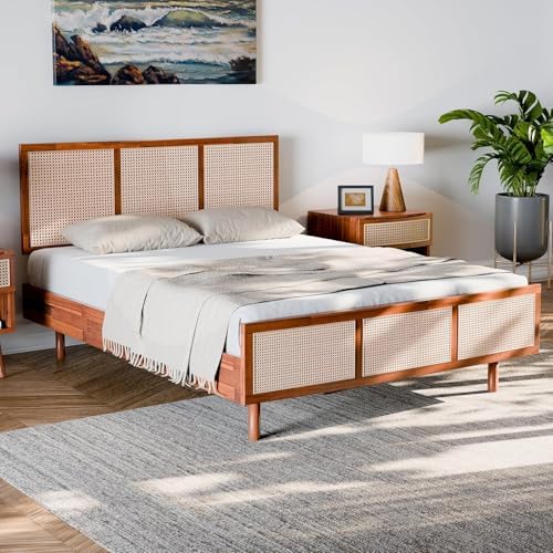 Bme Nancy Signature Bed Frame, Queen Bed Frame and Headboard Unique Geometric by Bme