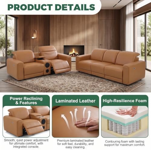 2 Pieces Power Recliner Sofa Set - Image 6