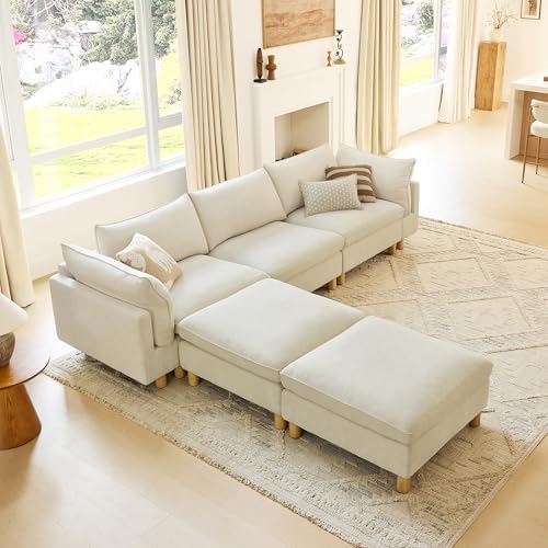 CHITA 127" Large Sectional Sofa, Modular Cloud Couch, 5 Seater by Unknown