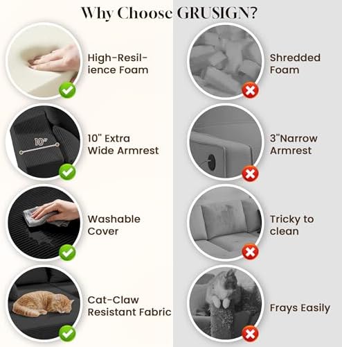 GRUSIGN106 Cloud Sectional Boneless Couch - Image 3