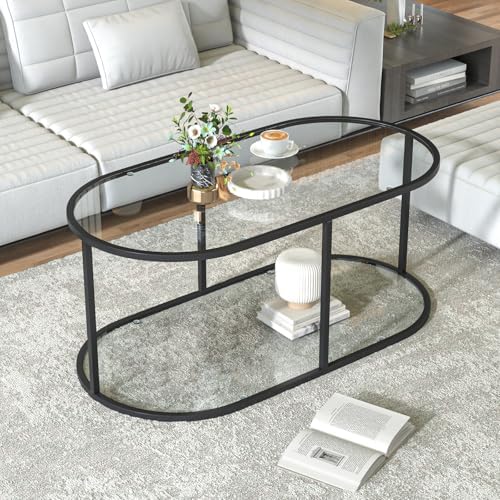 Wolawu Coffee Table Black Glass Coffee Table by Wolawu