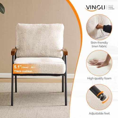 VINGLI Mid-Century Modern Accent Armchiars Set of 2 - Image 4