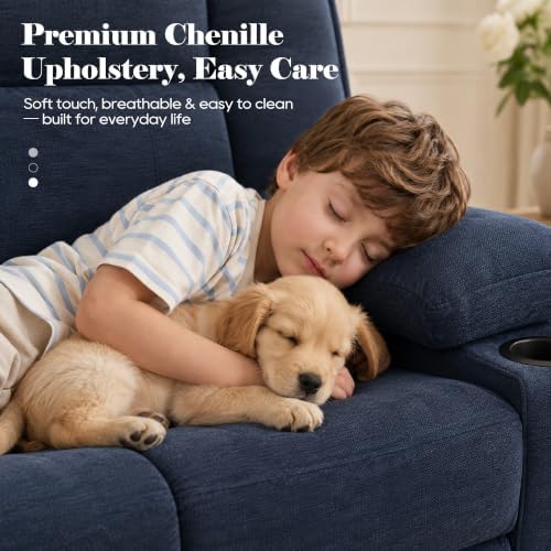 GUEAPY Reclining Loveseat for Living Room, Dual Cup Holders, 2 Side Pockets - Image 5