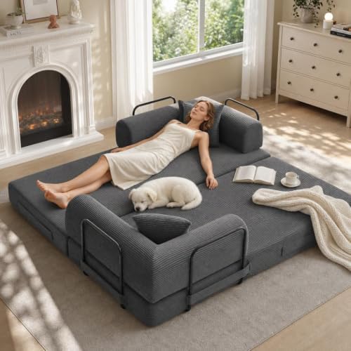 IDEALHOUSE 79" Convertible Futon Sofa Bed, Boneless Couch - Image 2