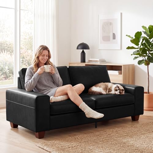 COUCHOICE Modern Faux Leather Loveseat Sofa Couch - Image 5