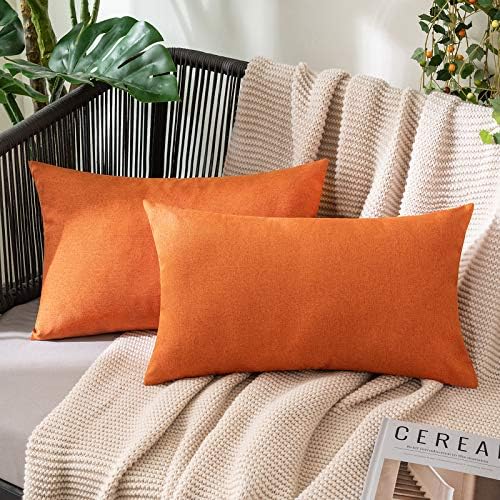 MIULEE Decorative Outdoor Pillow Covers Fall Lumbar 12x20 Orange by MIULEE