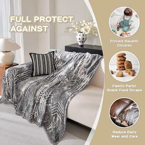 MEETSKY Couch Covers for Sofa, Couch Covers for Dogs, Modern Sofa Slipcover for - Image 3