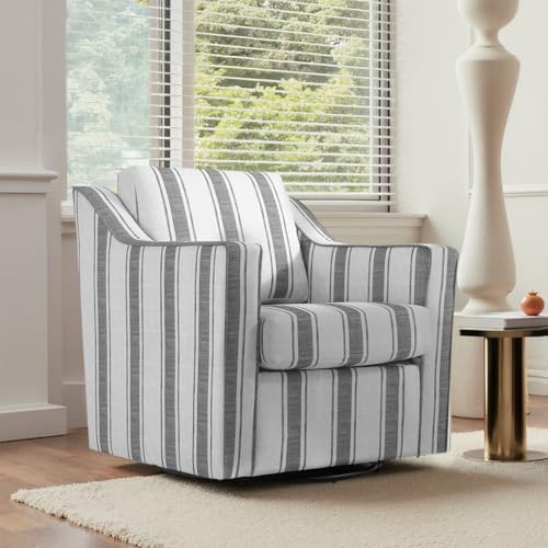 Swivel Accent Chair, Striped Armchair - Image 3
