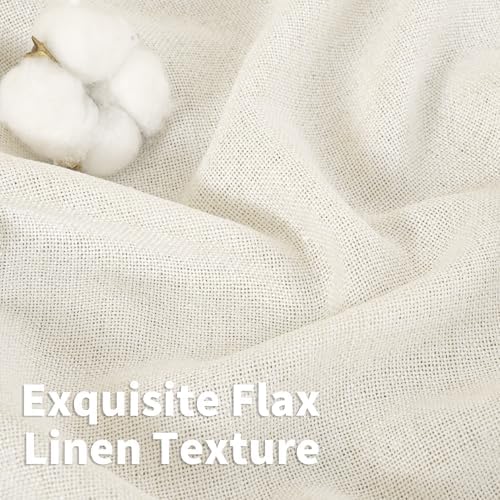 YoungsTex Ivory Linen Curtains 108 Inch Length - Image 4