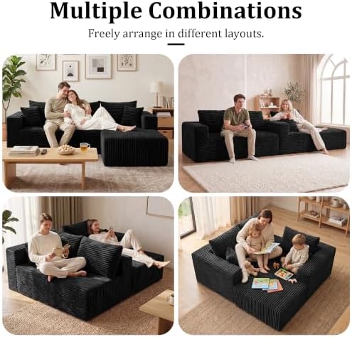 L-Shaped Sectional Boneless Cloud Couch - Image 3