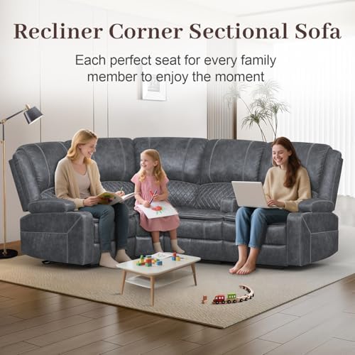 4 Seater Reclining Sofa Set, Modern Living Room Couch Set - Image 3