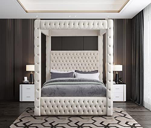 Meridian Furniture RoyalCream-Q Royal Collection Modern | Contemporary Velvet - Image 5