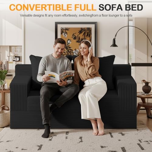 Erament Loveseat Boneless Convertible Sofa Bed, Folding Floor Futon Sleeper - Image 3