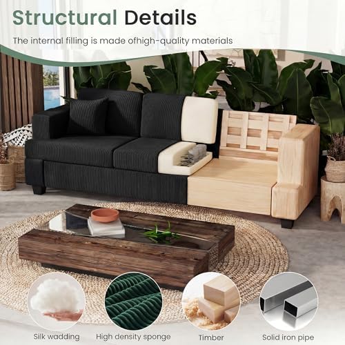 YOUDENOVA 63” Corduroy Loveseat Sofa Couch - Image 6