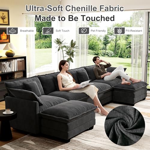 Hanherry 146" Cloud Couch Sectional Modular Sofa, Deep Seat Couches - Image 5