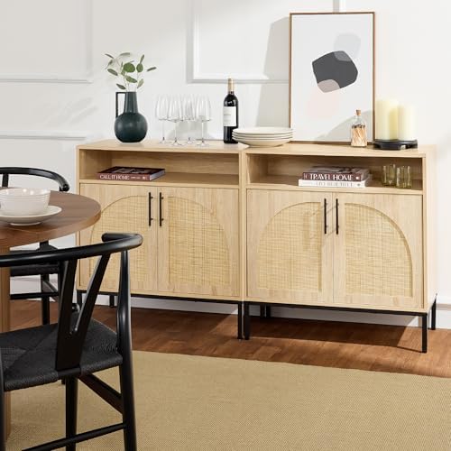 Best Choice Products Rattan Sideboard Buffet Cabinet, Entryway Table, Accent - Image 2