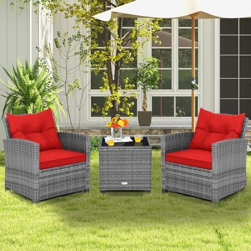 COSTWAY 3PCS Wicker Patio Furniture Set - Image 3