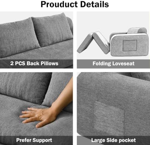 Fold Out Chair Bed, Folding Sofa Bed, 2 in 1 Convertible Sleeper Chair Bed - Image 6
