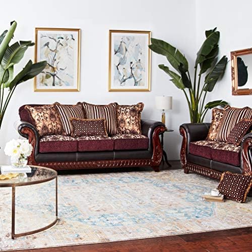 Furniture of America Kildred 2-Piece Fabric and Leatherette Sofa Set - Image 2