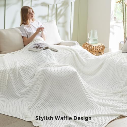 Bedsure Cooling Waffle Blanket for Hot Sleepers, Oversized King - Image 5