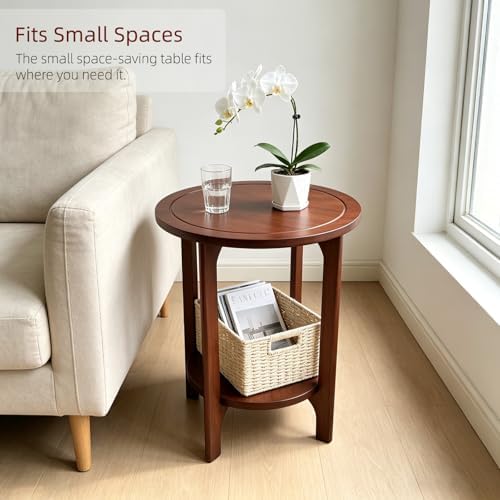 Solid Wood Round Side Table for Living Room - Image 3