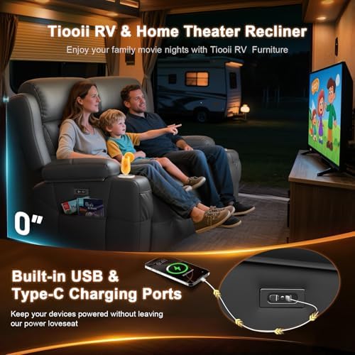 RV Loveseat Recliner Sofa, Wall Hugger Reclining RV Couch - Image 6