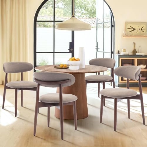 COLAMY Wooden Dining Chairs Set of 4, Upholstered Kitchen Side Chair - Image 4