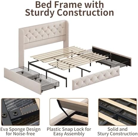 BRELTAM Queen Size Bed Frame - Image 4