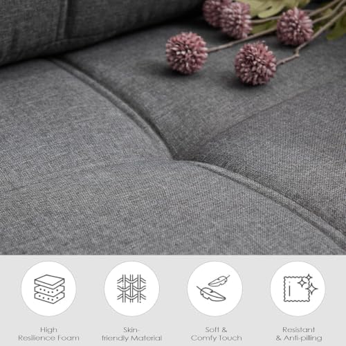 TYBOATLE 65" Small Couches for Bedroom, Modern Tufted Comfy Loveseat - Image 3