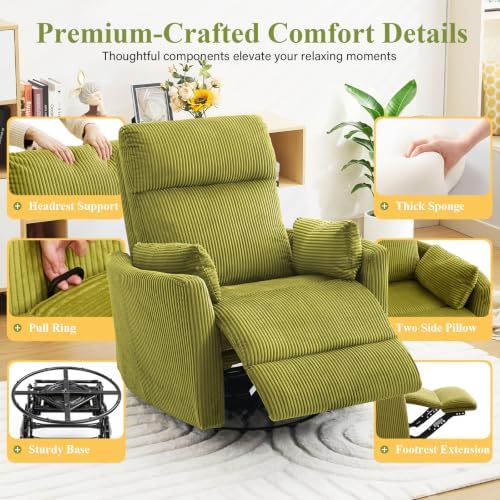 BOSMILLER 360°Swivel Recliner Chair, Nursery Chair - Image 6