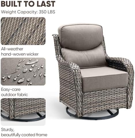 Swivel Patio Chairs sofa Set of 2 - Image 3