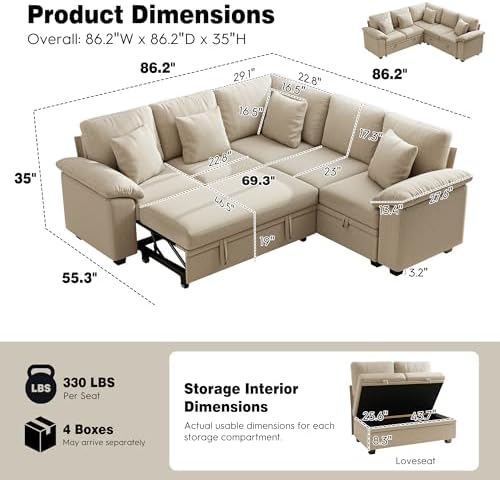 Ihanherry 86" Modular Sectional Sofa - Image 3