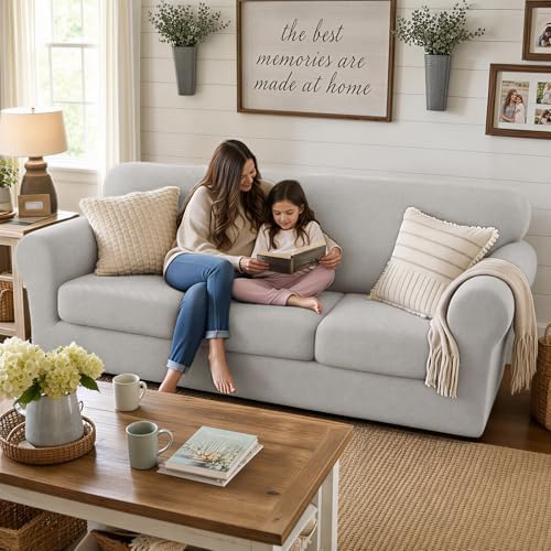 XINEAGE 4-Piece Stretch Sofa Cover, Washable Couch Covers - Image 3
