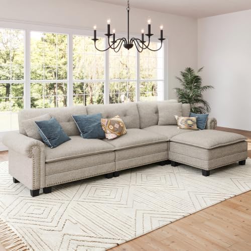 SUNSHINE VALLEY 116" Oversized Modular Sectional Couch L Shaped Living Room by SUNSHINEVALLEY
