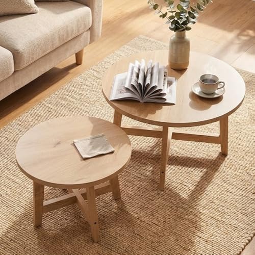 WILLIAMSPACE Round Wooden Nesting Coffee Table Set of 2 - Image 4