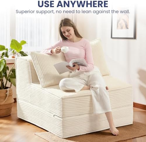 Erament Folding Sofa Bed, Portable Floor Couch Lounge Sofa - Image 3