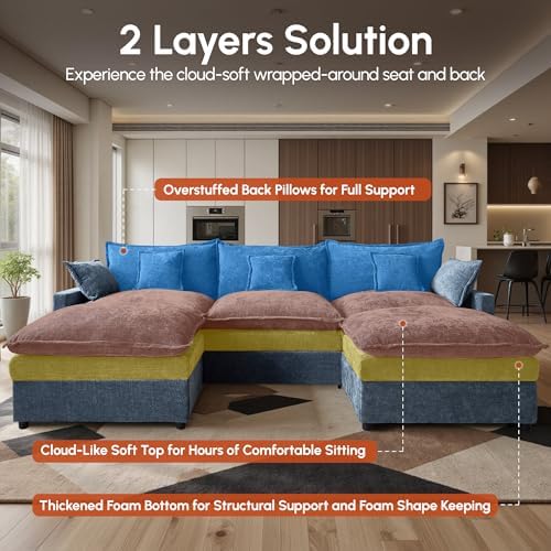 108" Oversize Modular Sectional Couch U Shaped - Image 4