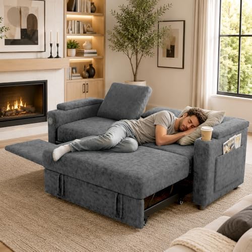 Sleeper Sectional Sofa, Adjustable Backrest and Seating, L Shaped Couch - Image 7