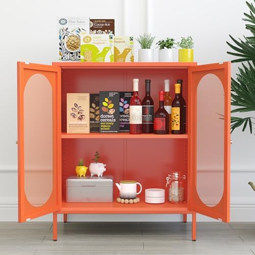 2 Door Accent Cabinet, Metal Storage Cabinet - Image 4