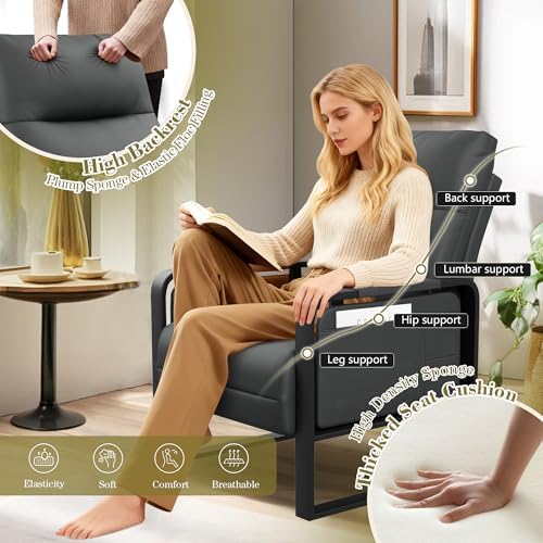 PU Leather Accent Chair, Upholstered Armchair - Image 4